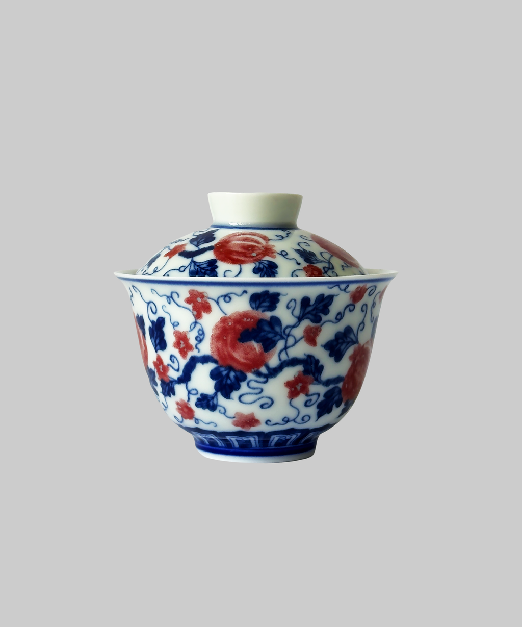 гайвань фарфор з гранатами. Чайна Chaguan - чай і посуд для чаювань і чайних церемоній.