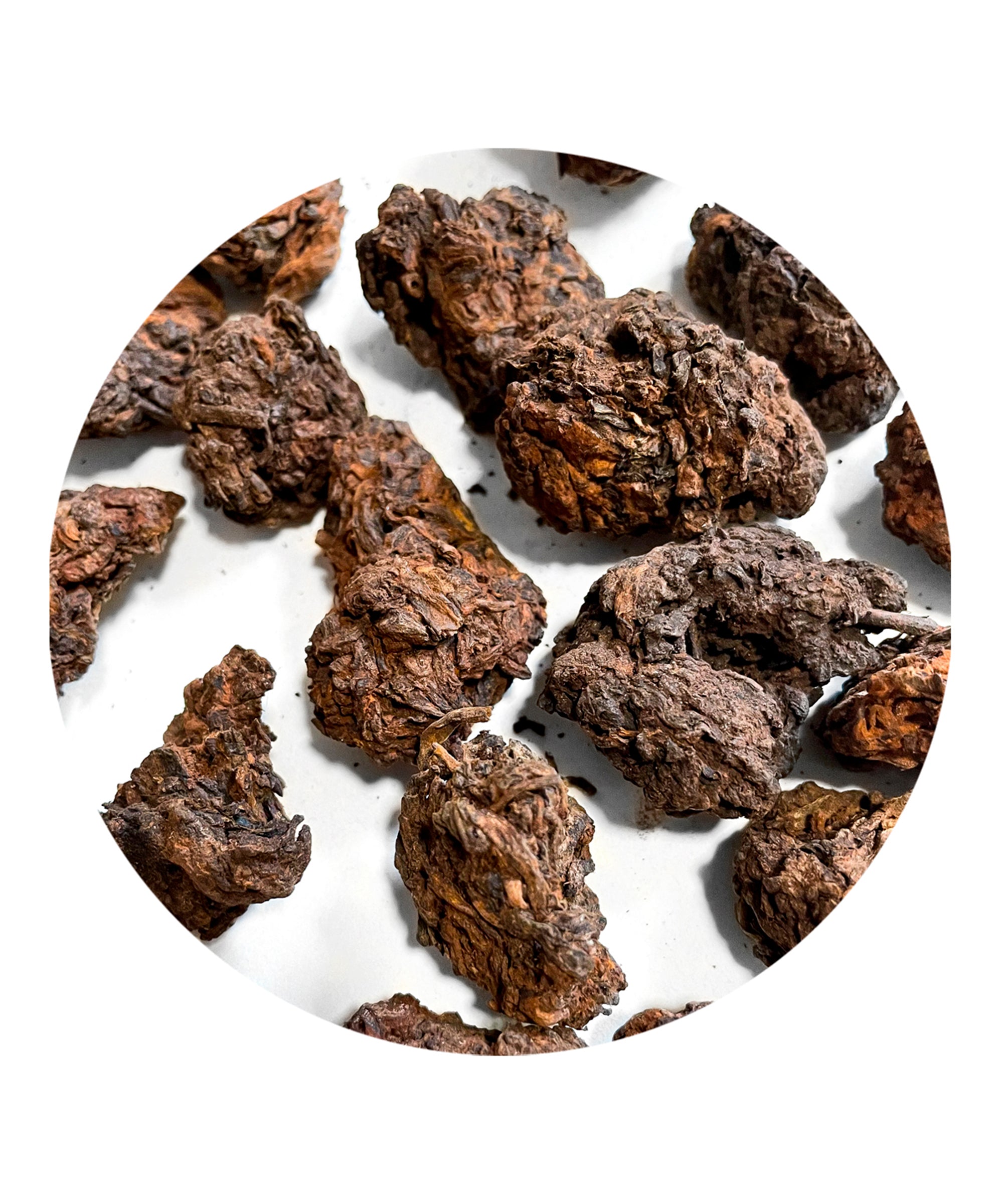 шу пуер Ча Тоу, Чайні голови, чорний пуер