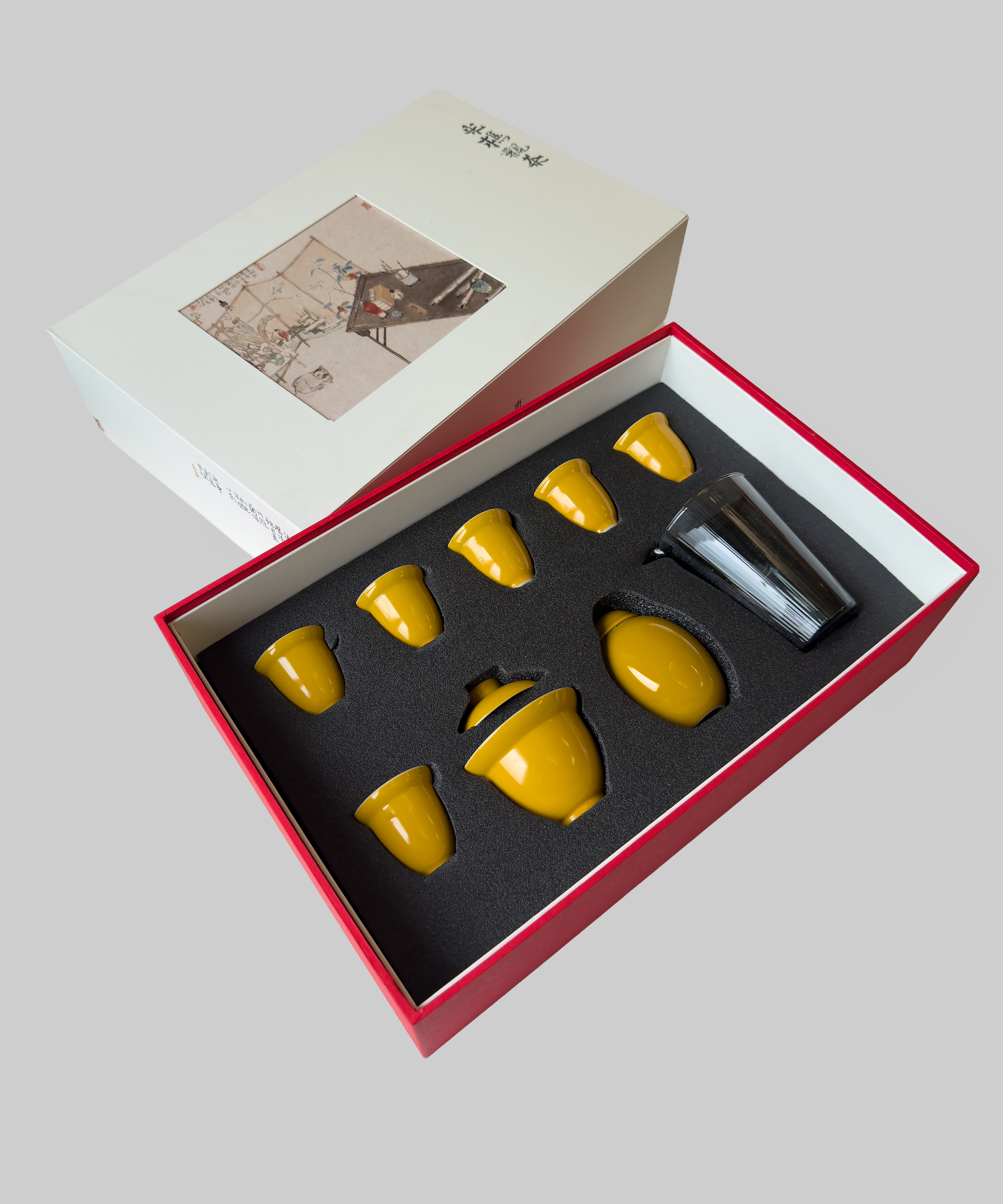 Набір, комплект, сервіз посуду для чаювання і чайної церемонії з фарфору, розпис ручної роботи, подарункова коробка. Chaguan - чайна і магазин китайського чаю в Києві.