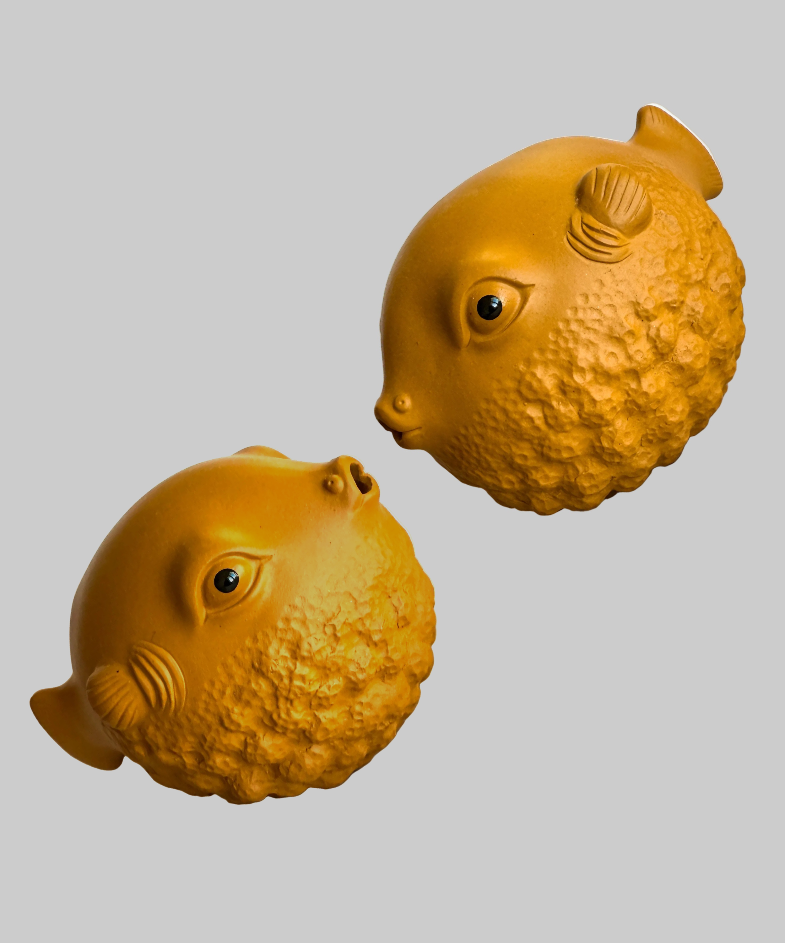 Фігурка для чайної церемонії та чаювання з ісінської глини, золота рибка ручної роботи