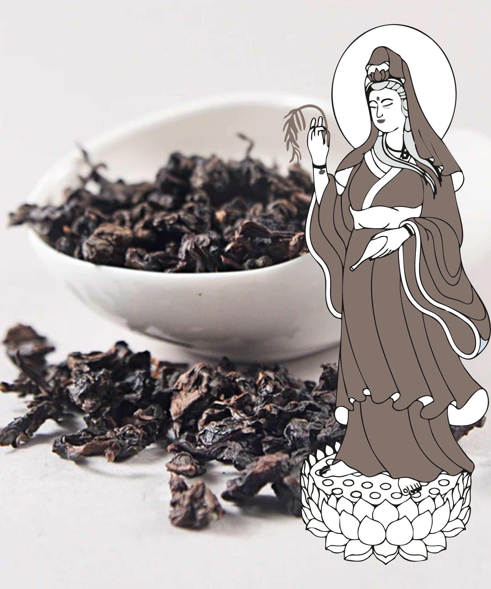 світлий улун Те Ґуаньїнь, Богиня милосердя, південнофуцзянський улунський чай; светлый лун Те Гуаньинь, Богиня милосердия