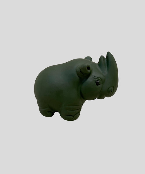 чайна фігурка з ісінської глини, зелений носоріг
